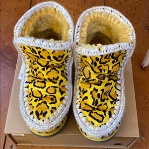 Mou Yellow Leopard Boots, size 39